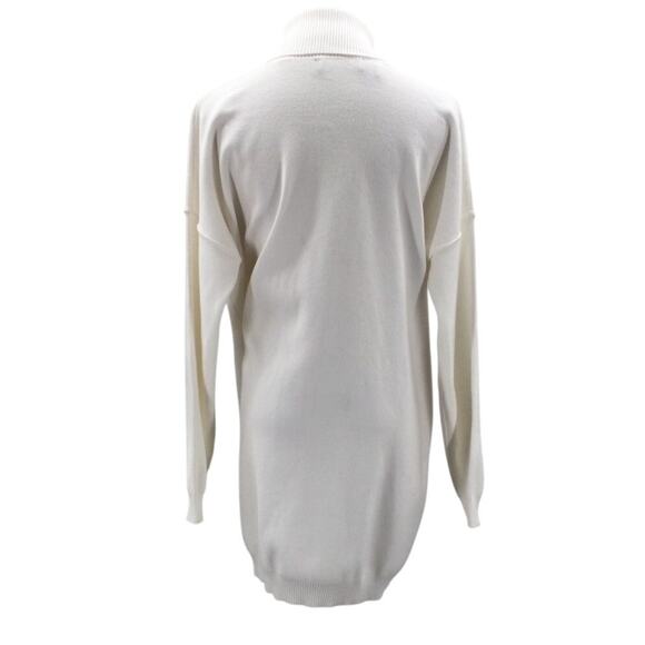 LULU'S L Ivory Toasty Perfection White Turtleneck Mini Sweater Dress NEW B84 - Picture 4 of 9